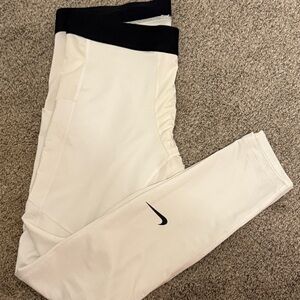 Nike mens Cream Leggings with Black Accents